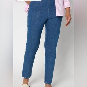 NWT Denim & Co. Indigo Flat Front Denim Side Pocket Pant Medium Wash size 3X